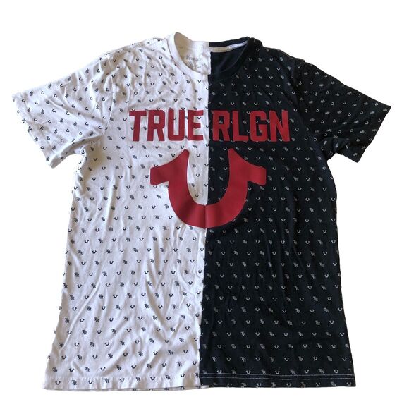 True Religion Mens Split Spell Out Logo Size Medium - Picture 1 of 13